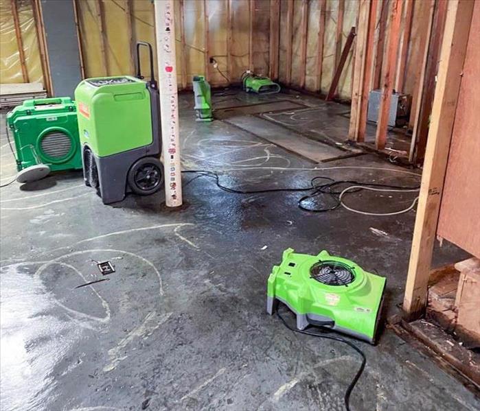 Basement water damage with air movers