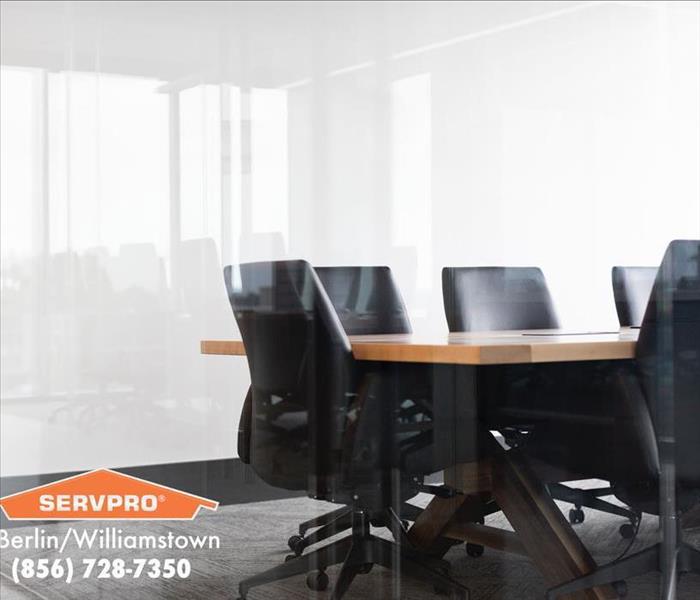 Conference room with black chairs